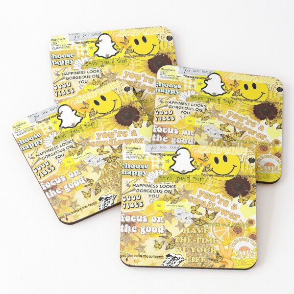 Item preview, yellow good vibes collage designed and sold by corridunn.