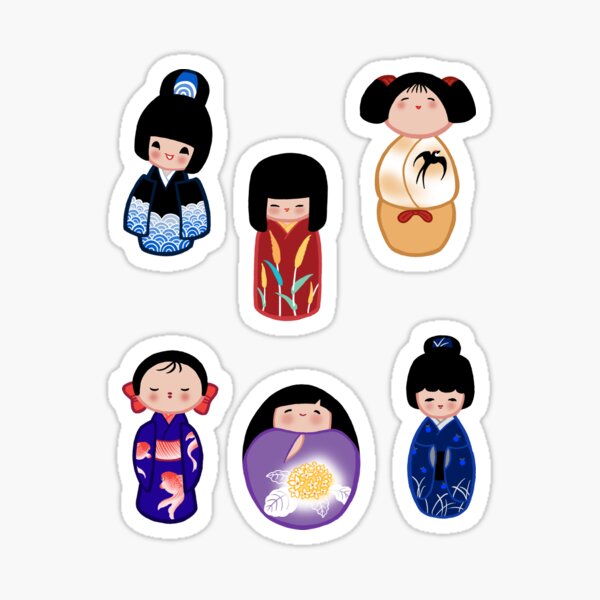 Suatelier Stickers Kokeshi (Japanese Doll) – PaperMoonIsland