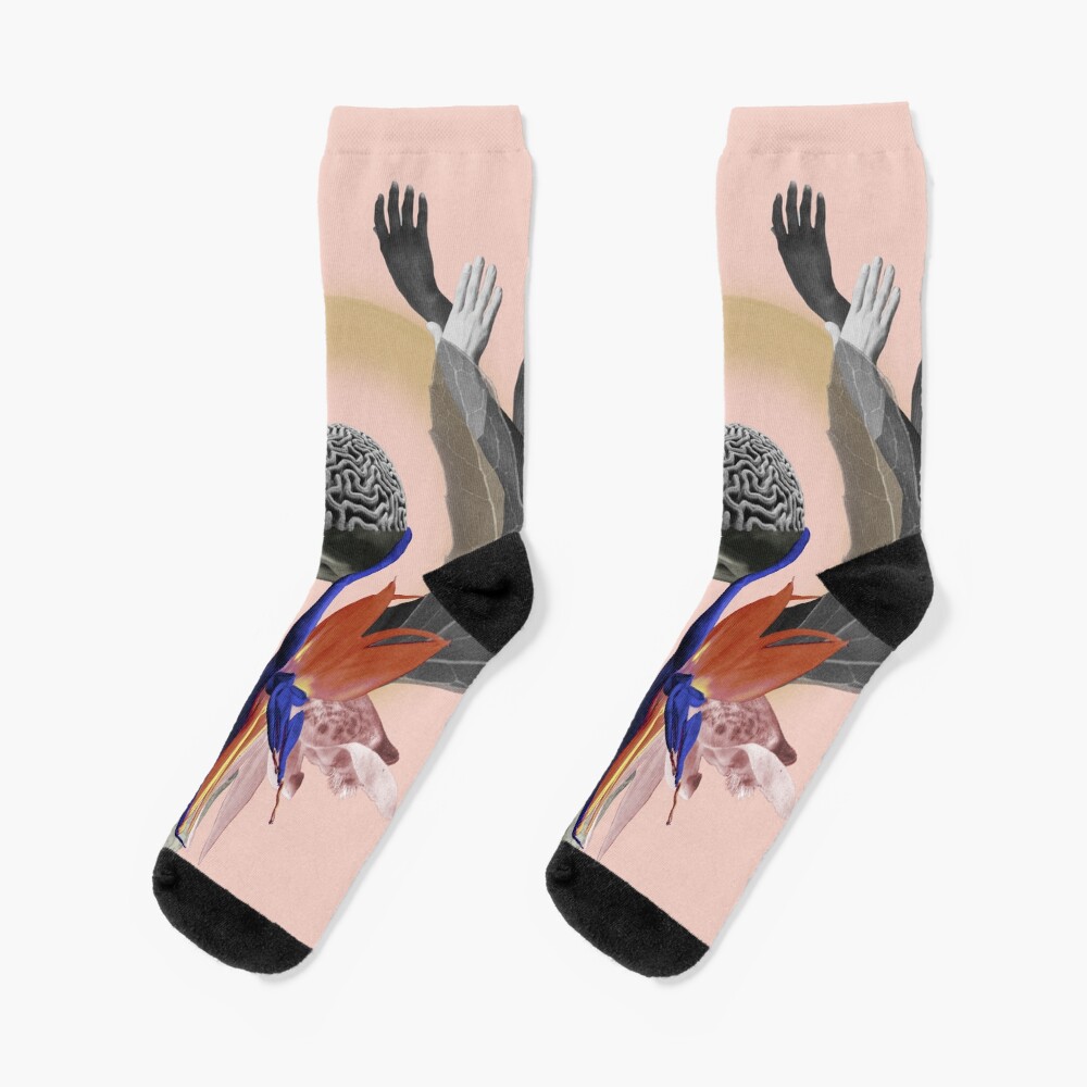 Freedom - Independence, flowers, fantasy, brain, light Socks