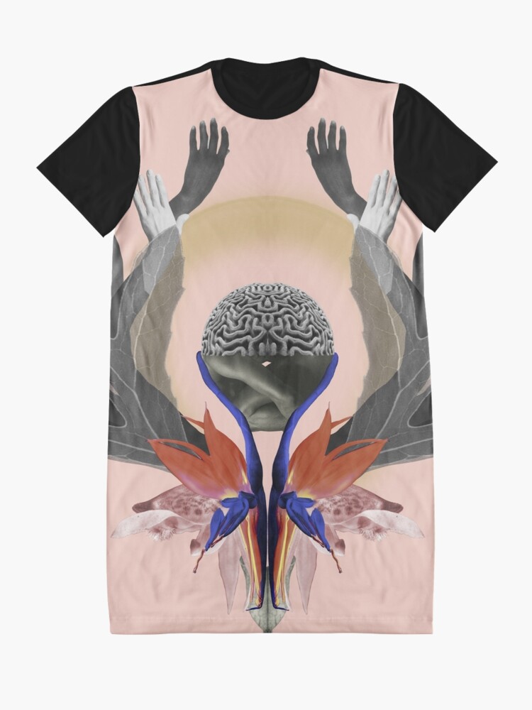 Alternate view of Freedom - Independence, flowers, fantasy, brain, light Graphic T-Shirt Dress
