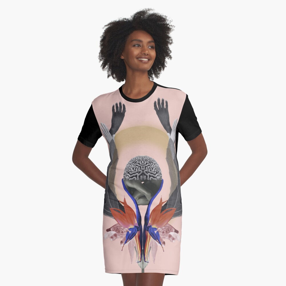 Freedom - Independence, flowers, fantasy, brain, light Graphic T-Shirt Dress