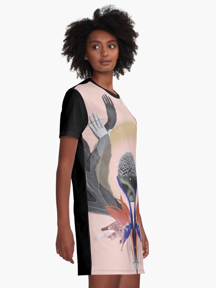 Alternate view of Freedom - Independence, flowers, fantasy, brain, light Graphic T-Shirt Dress