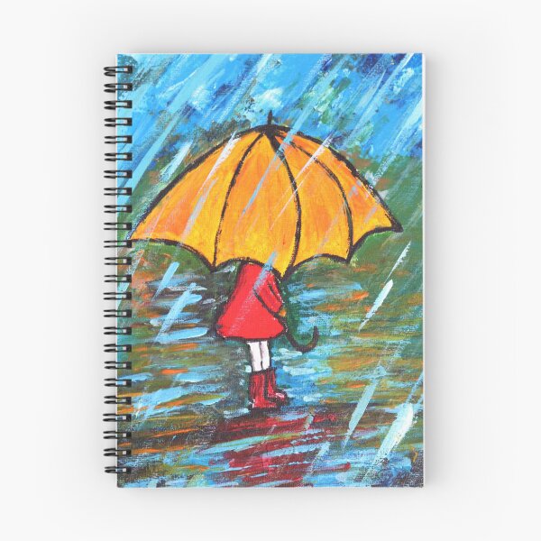 Item preview, girl with red wellies with yellow umbrella playing in the rain. designed and sold by Faramira11.
