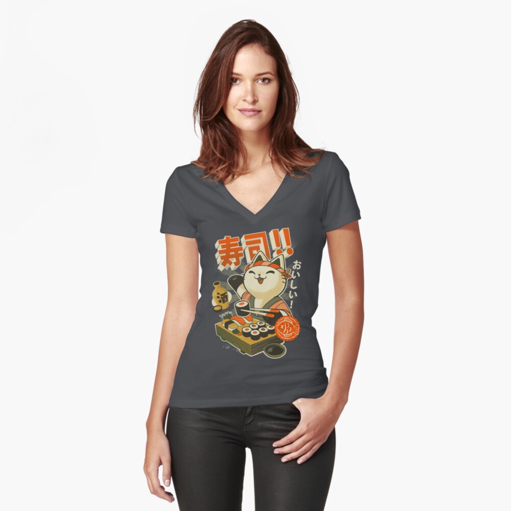 Aperçu de l'œuvre T-shirt moulant col V créée et vendue par BlancaVidal.