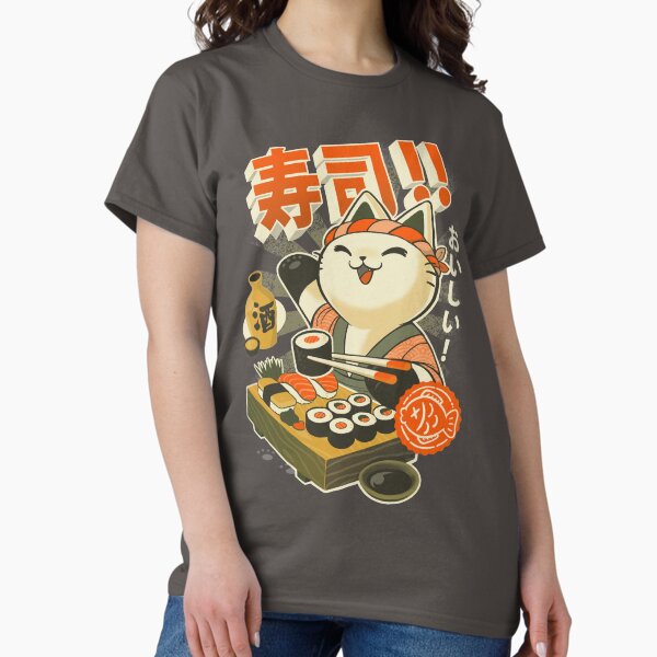 Vista previa del artículo con la obra «Sushi Chef Cat - Funny Restaurant Kitty - Japanese Food», diseñado y vendido por BlancaVidal.