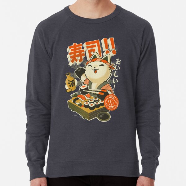 Sushi Chef Cat - Lustiges Restaurant Kitty - Japanisches Essen Leichter Pullover