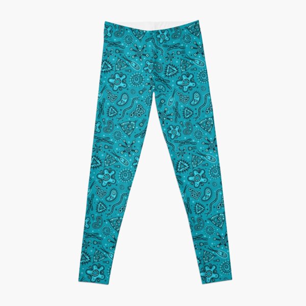 Cartoon Microbes - Teal Leggings