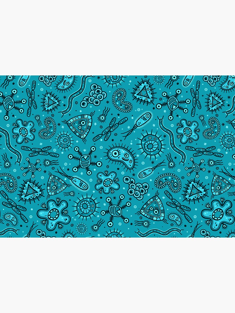Cartoon Microbes - Teal by chayground