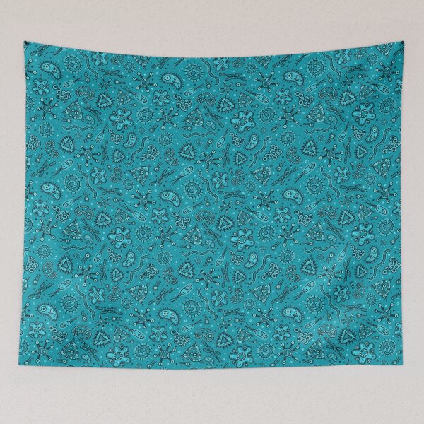 Item preview, Cartoon Microbes - Teal designed and sold by chayground.