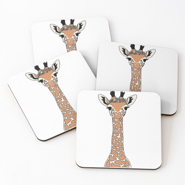 Item preview, Giraffe with flower crown cartoon  designed and sold by laurhog.