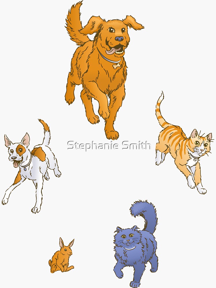 Pets on the March Stickers by stephsmith