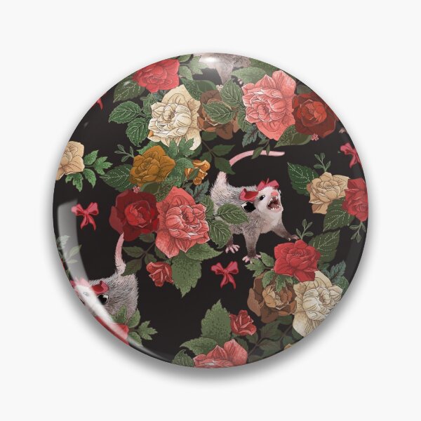 Item preview, Opossum floral pattern designed and sold by dcrownfield.