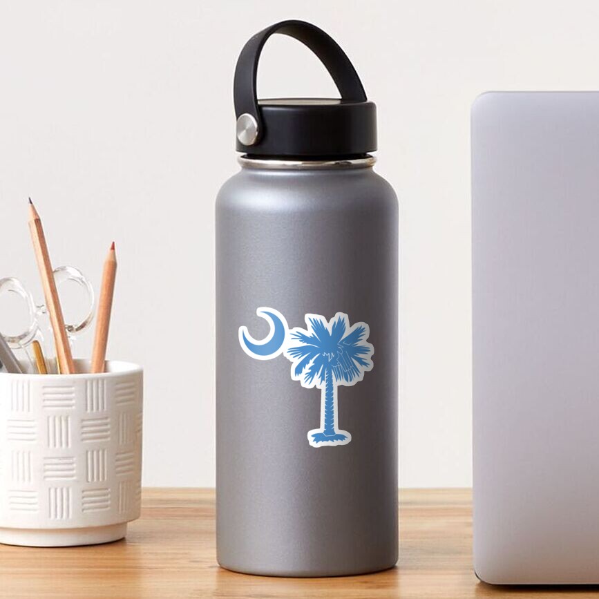 Light Blue Palmetto Moon Sticker