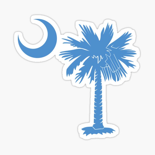 Light Blue Palmetto Moon Sticker