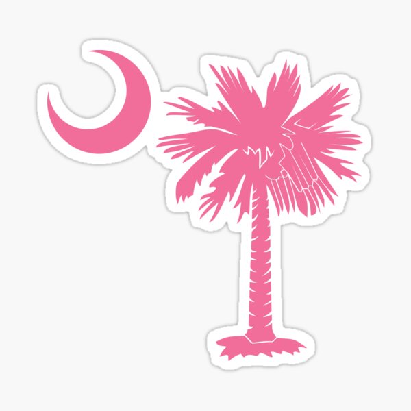 Pink Palmetto Moon Sticker