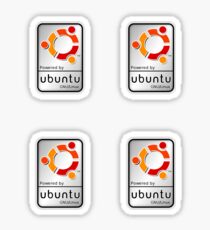 Powered by Ubutnu x 4 Sticker
