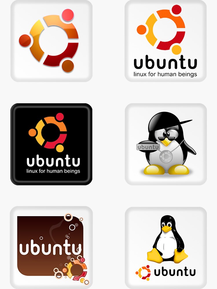 "Ubuntu 6 Sticker Set" Sticker by robbrown | Redbubble