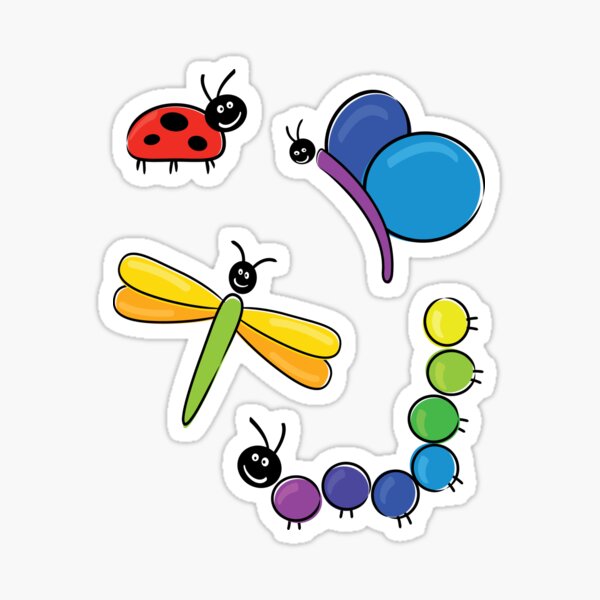 happy little bugs Sticker