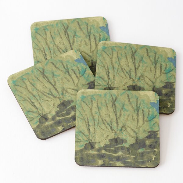 Item preview, Golden abstract landscape designed and sold by bunlinked.