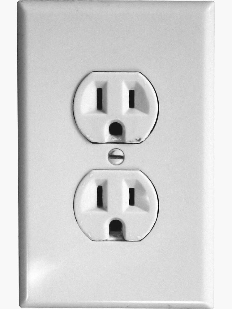 "Fake Power Outlet Prank US Wall Outlet / Socket" Sticker by timbeh