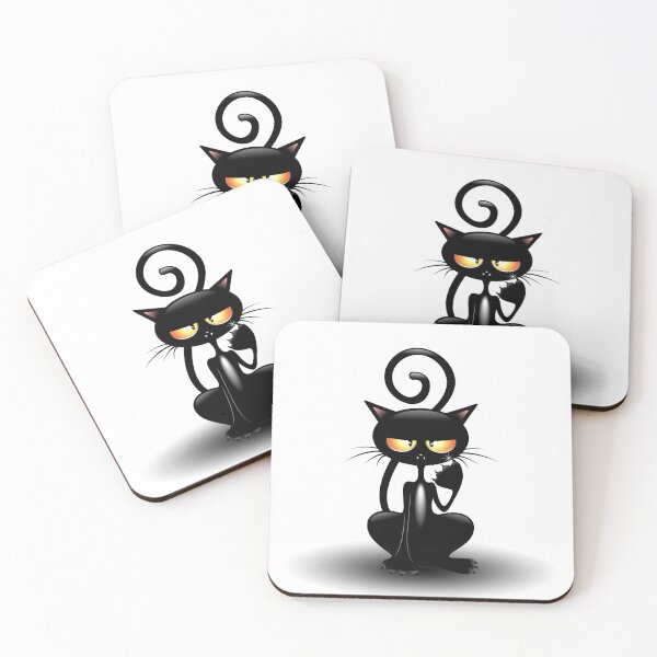 Item preview, Cat Cattish Angry Black Cat funny Character designed and sold by BluedarkArt.