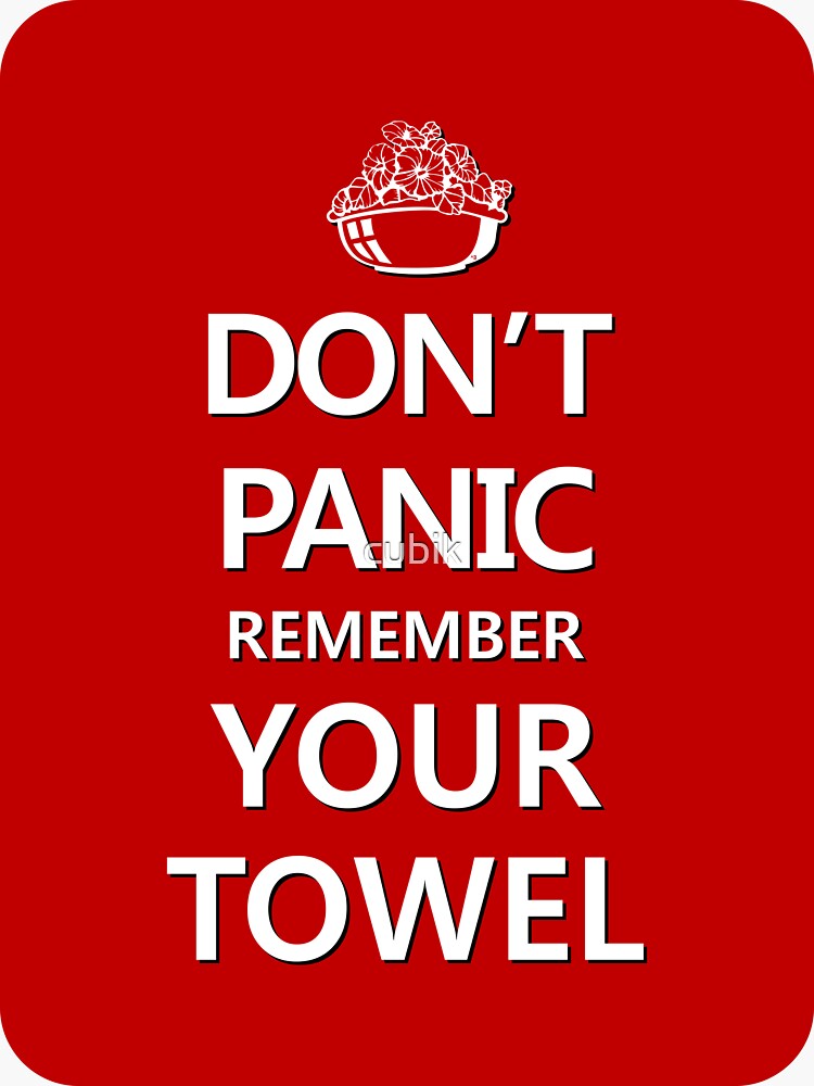 DON'T PANIC Sticker by cubik