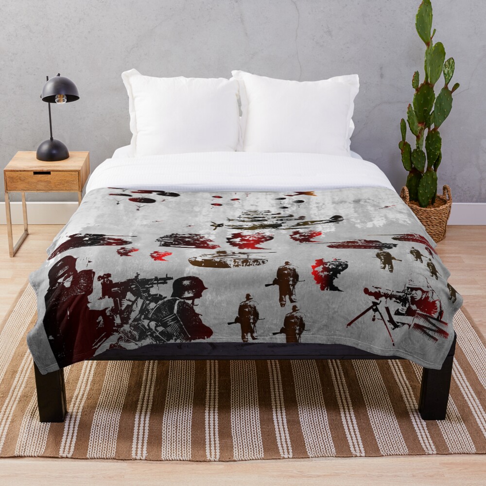 "1944 WORLD WAR 2 COLOR" Throw Blanket for Sale by johnnyssandart