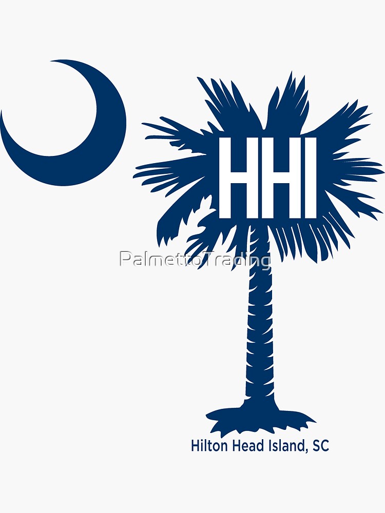"Hilton Head Island Destination Palmetto Moon" Sticker for Sale by