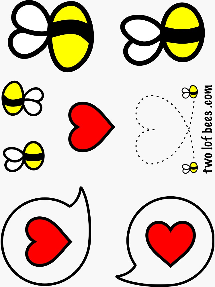 Lof Bees & Heart Bubbles - two lof bees by Cheeseness