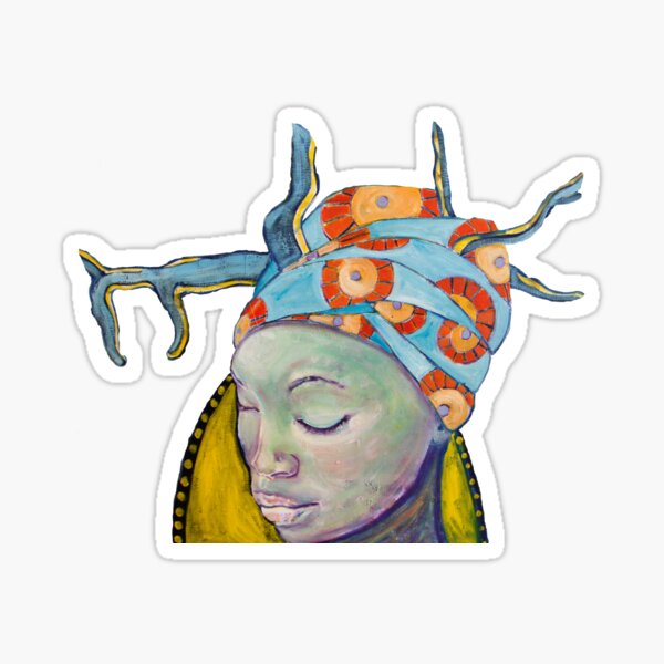 Baobab woman writing picture Sticker