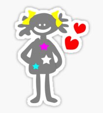 cute smiley girl vector art Sticker