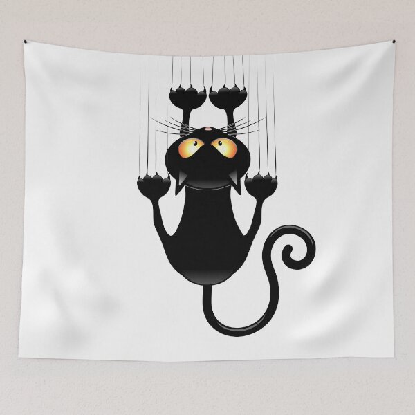 Item preview, Fun Cat Cartoon Scratching Wall designed and sold by BluedarkArt.