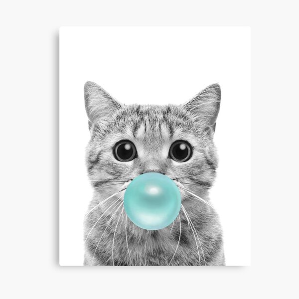 Cat Bubblegum Canvas Print
