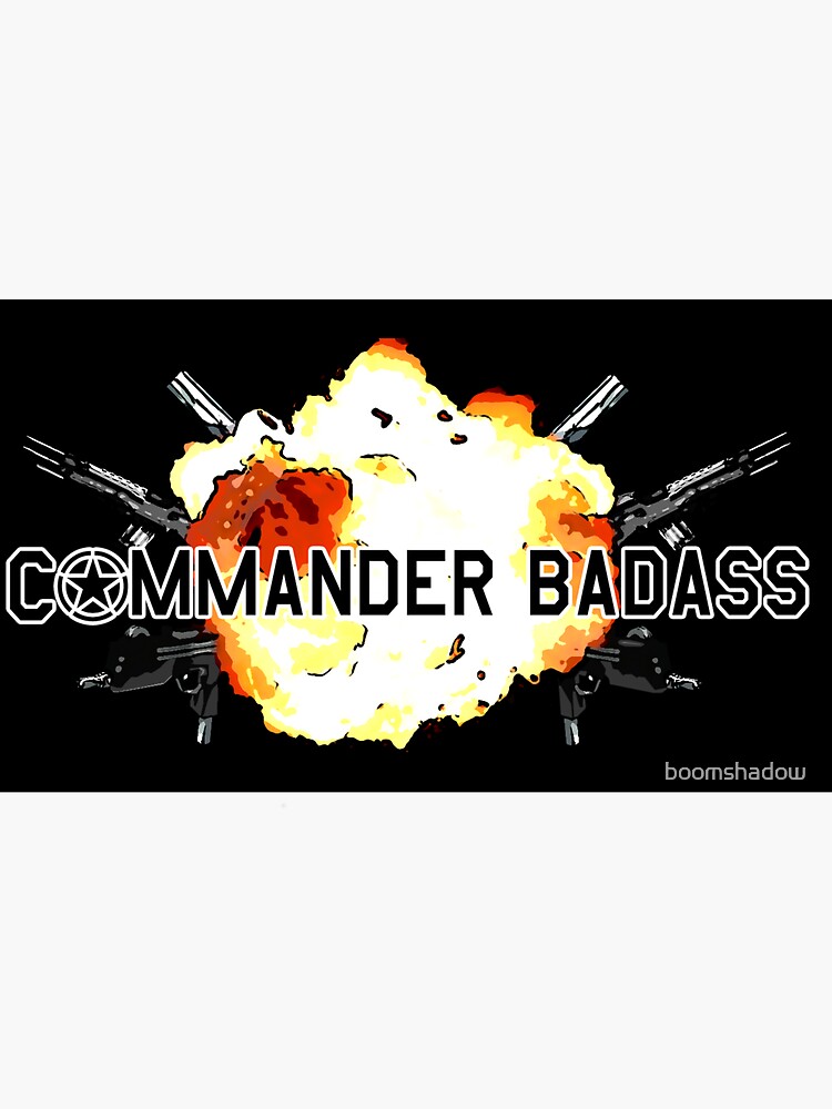 commander-badass-logo-black-sticker-sticker-for-sale-by-boomshadow