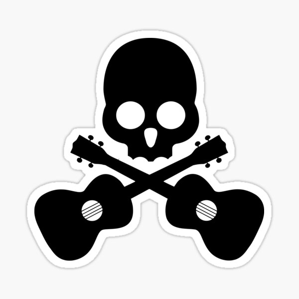 Old Skull Music Guitar Sticker
