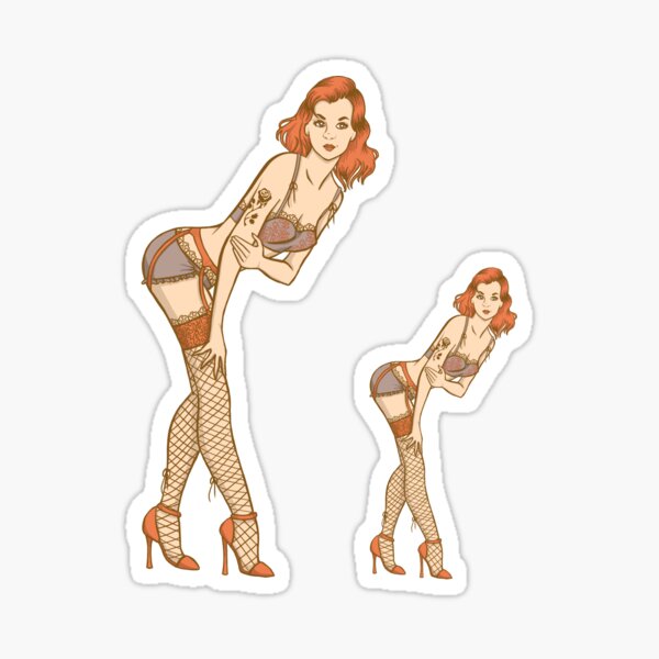 Tangerine pinup sticker Sticker