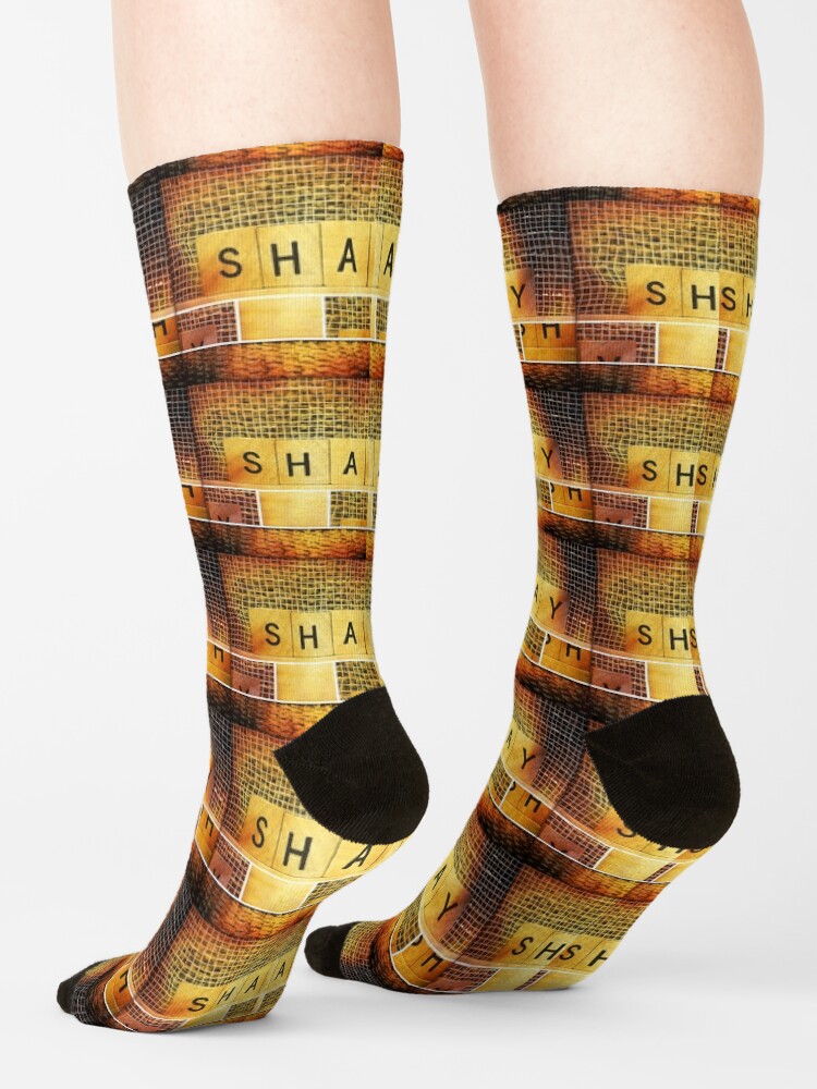 Alternate view of Shay socks, Shay mug, Shay travel mug, A gift for Shay, Hebrew name Socks