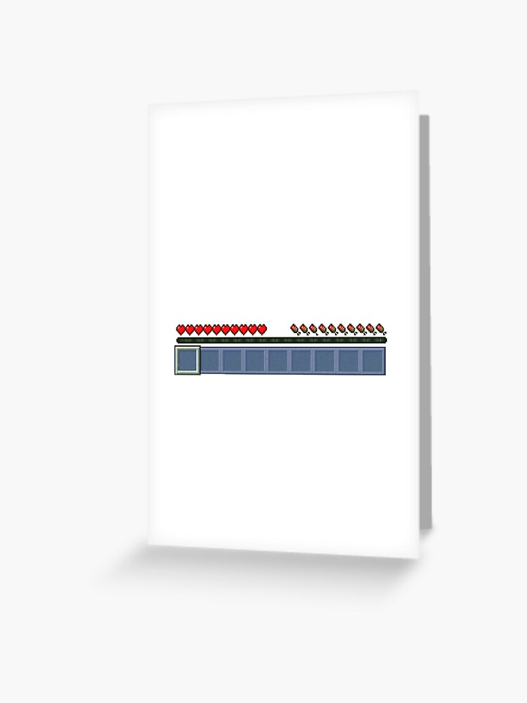 Minecraft Hud Greeting Card By Imnxthoney Redbubble