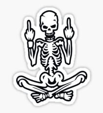 Awesome Middle Finger Skull Sticker