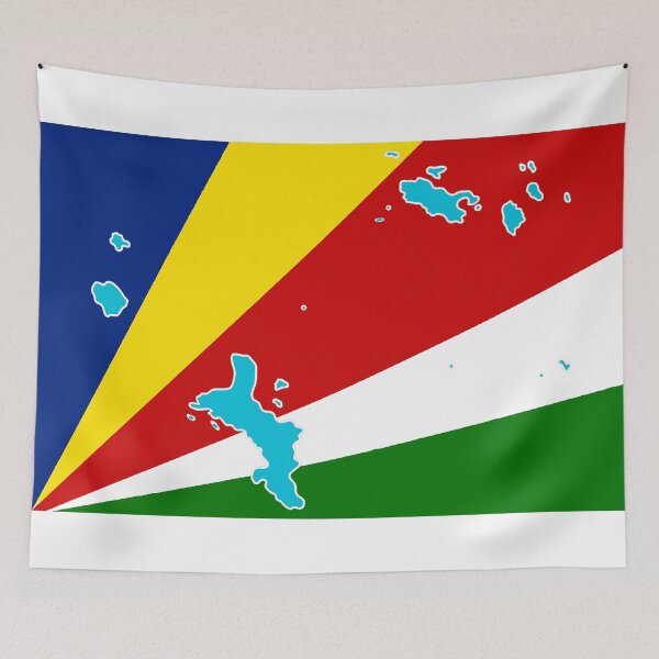 Item preview, Seychelles Flag with Map of the Seychelles Islands designed and sold by Havocgirl.