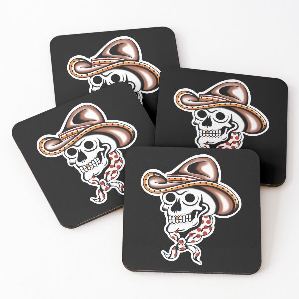 Item preview, Tattoo traditional skull cowboy designed and sold by SuburbanStoic.