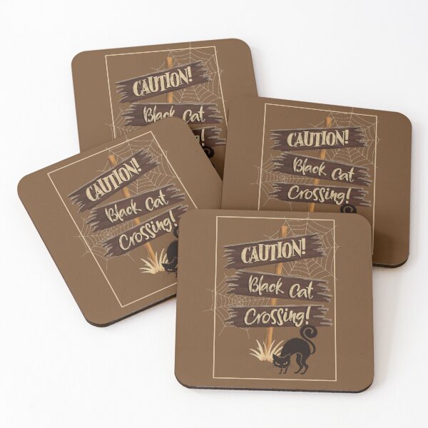 Item preview, Caution! Black cat crossing! Halloween print. designed and sold by BananiLettering.