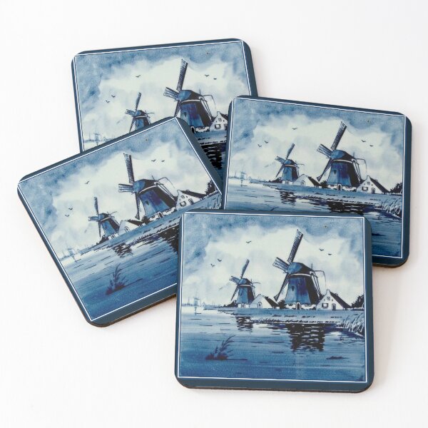 Item preview,  DUTCH BLUE DELFT : Vintage Windmills Print designed and sold by posterbobs.