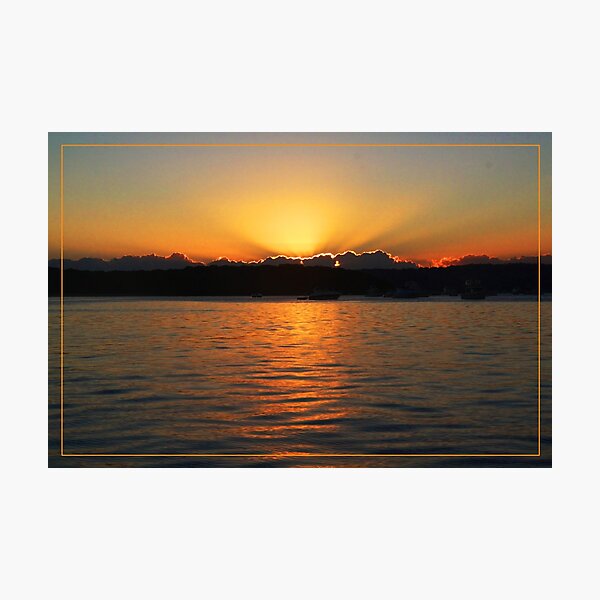 Sun setting at Moreton Bay Photographic Print