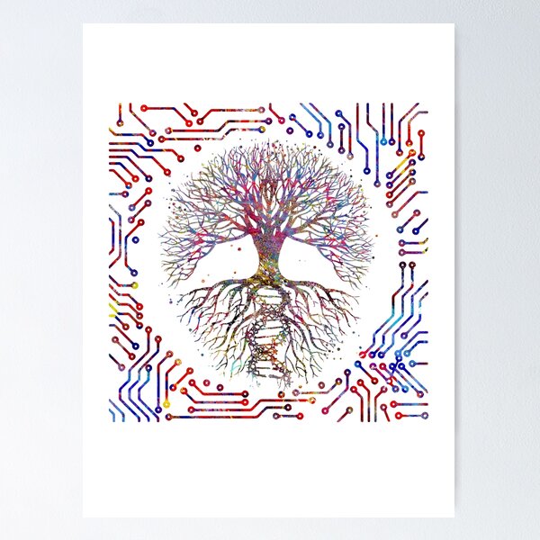 Item preview, Tree of life with the roots of DNA designed and sold by Rosaliartbook.