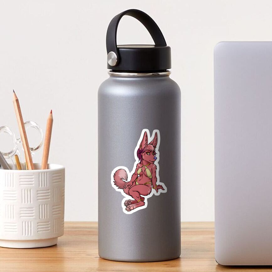 Pink Jackal Sticker Sticker