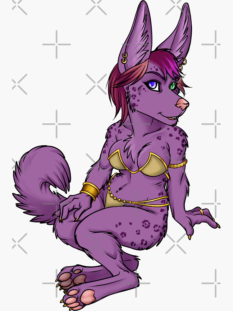 Purple Jackal Sticker by cybercat