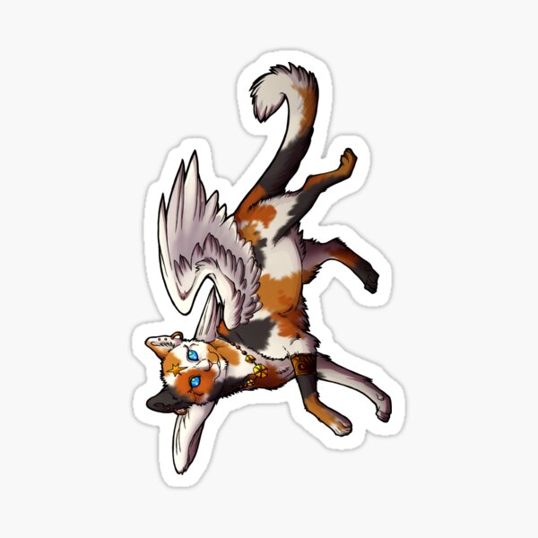 Calico Winged Cat Sticker Sticker