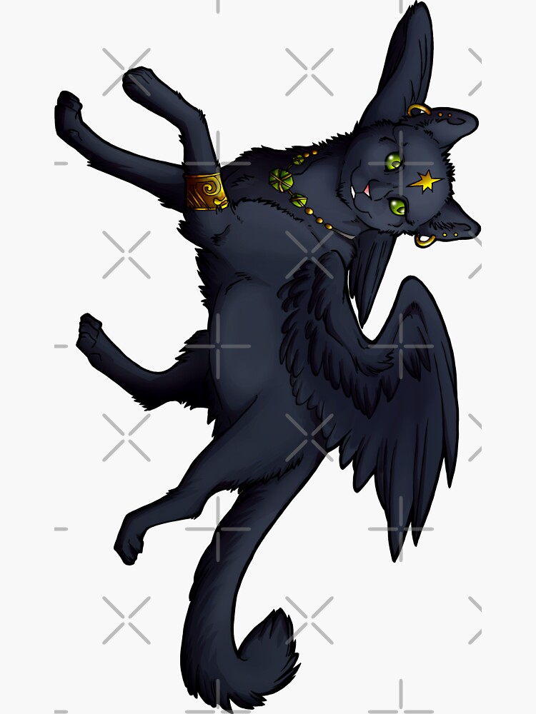 Cute cartoon black cat sticker