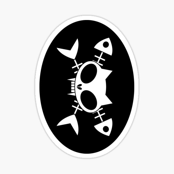 Kitty skull with cross bones 1 Sticker